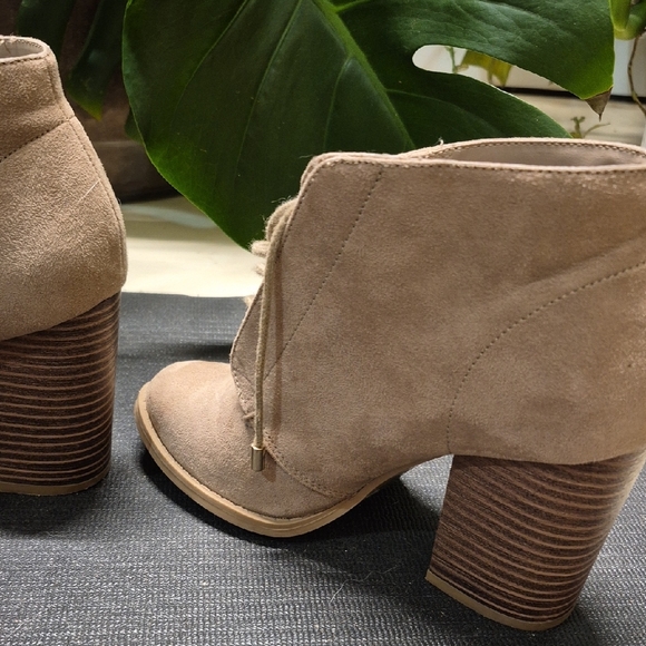 Call It Spring Beige Suede Heeled Boots - Picture 11 of 11